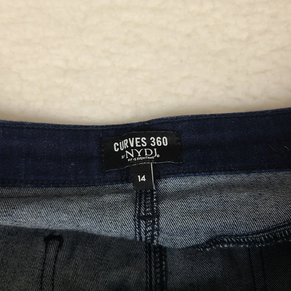 Not Your Daughter Jeans Womens 14 Blue Slim Straight Curves 360 Dark Wash NYDJ